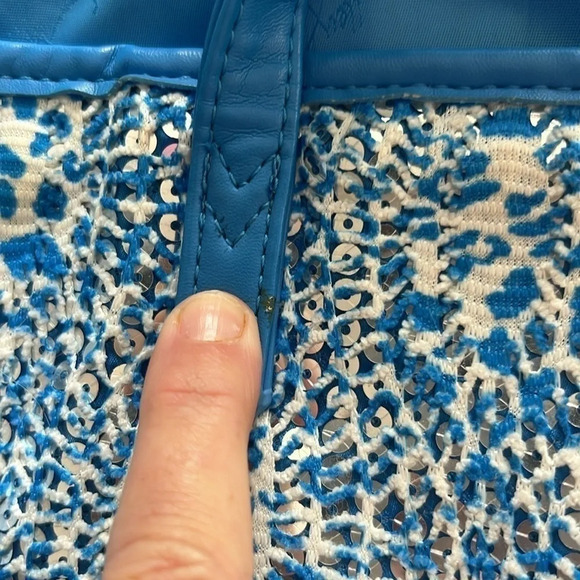 Vera Bradley Mesh Sequin Tote Camocat Blue | Authentic | - Picture 11 of 11